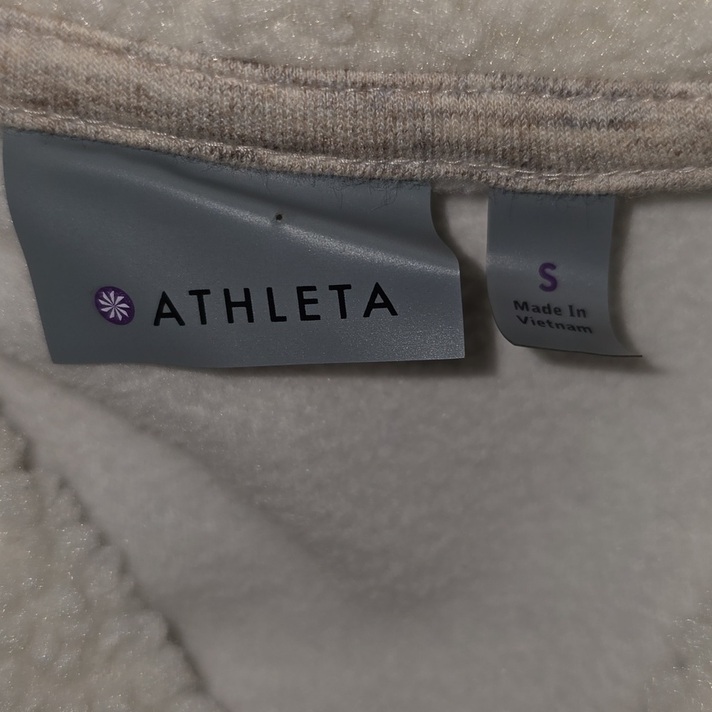 Athleta Apres Anything Sherpa Fleece Vest Oatmeal Heather Women's Size S - Picture 4 of 14